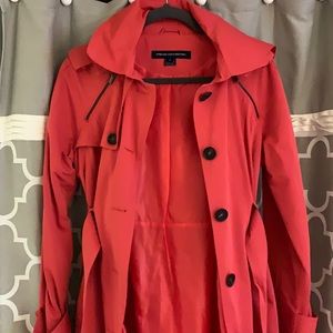 Dark Peach 3/4 slight flare trench coat. French Connection.